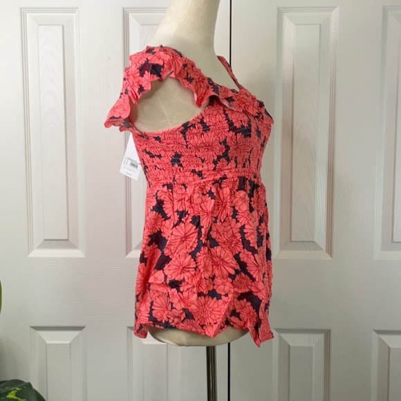 Ingrid & Isabel Maternity Top Off Shoulder Ruffle Coral Orange Size S - Picture 8 of 9